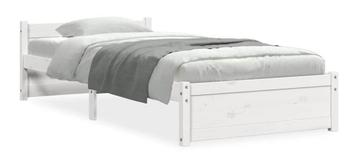 Bedframe massief hout wit 75x190 cm, nieuw in doos beschikbaar voor biedingen