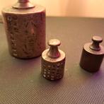 Antieke Gewichtjes met Ijkstempels - Set van 3, Antiek en Kunst, Antiek | Gereedschap en Instrumenten, Ophalen of Verzenden