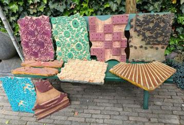 Vintage houten VLISCO handstempels 10 verschillende patronen beschikbaar voor biedingen