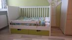 Ikea Stuva ledikant baby/peuter met groene lades, Ophalen, Gebruikt, Minder dan 140 cm, Matras