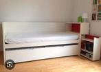 Ikea FLAXA Bed met onderschuif bed lade en nachtkastje, Huis en Inrichting, Ophalen, 90 cm, Eenpersoons, Wit