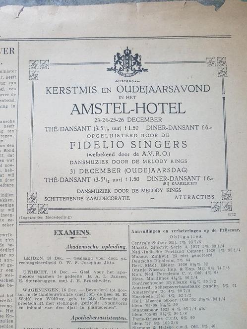 Advertentie Fidelio Singers in Amstel-hotel (krant 1933), Verzamelen, Tijdschriften, Kranten en Knipsels, Knipsel(s), 1920 tot 1940
