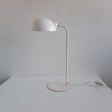 Jaren 70 bureaulamp | Vintage witte tafellamp beschikbaar voor biedingen