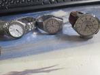3 VINTAGE HEREN DAYDATE QUARTZ1 OTTIMA 1 ORIENT 1 SPRITE, Gebruikt, Staal, Polshorloge, Ophalen of Verzenden