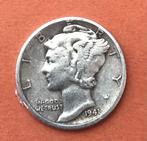 Zilveren USA 10 Cent 1941, Zilver, Losse munt, Verzenden, Noord-Amerika