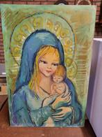 Schilderij paneel maria met jezus, Antiek en Kunst, Ophalen of Verzenden