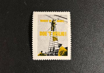 Sluitzegel NS ‘Werken op hoogte, doe ‘t veilig’ (jaren 60) beschikbaar voor biedingen