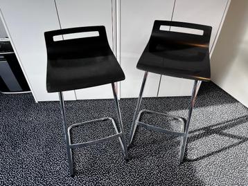 Set van 2 barkrukken, hout met chroom, 76cm hoog, merk Sedus beschikbaar voor biedingen