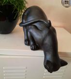 Groot Beeld van een Springende Zwarte Kat Poes Nieuw, Verzamelen, Ophalen of Verzenden, Nieuw, Dier