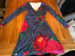 Blauw/roze/groen Lien & Giel overslagjurkje, mt XS, Kleding | Dames, Overige kleuren, Verzenden, Zo goed als nieuw, Maat 34 (XS) of kleiner