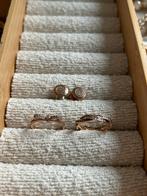 Pandora rose goud oorbel + 2 ringen NIEUW, Ophalen of Verzenden, Zo goed als nieuw, Goud, Pandora