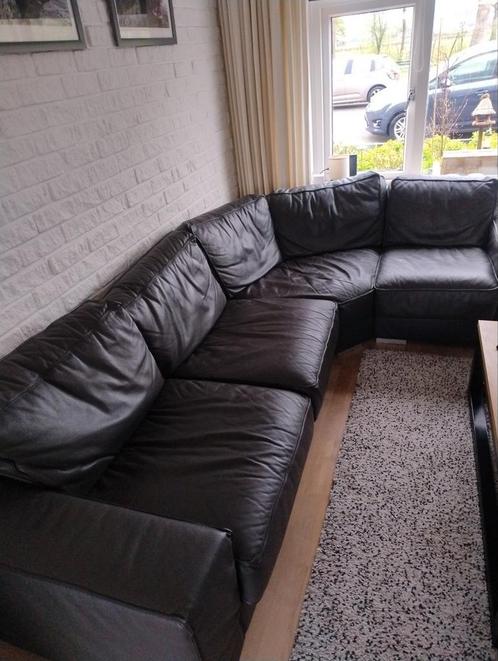 Leren hoekbank van het merk Anker., Huis en Inrichting, Banken | Complete zithoeken, Zo goed als nieuw, Ophalen
