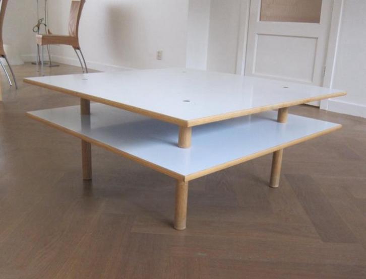 Salontafel, Frans design, Huis en Inrichting, Tafels | Salontafels, Gebruikt, Minder dan 50 cm, 50 tot 100 cm, Vierkant, Grenenhout