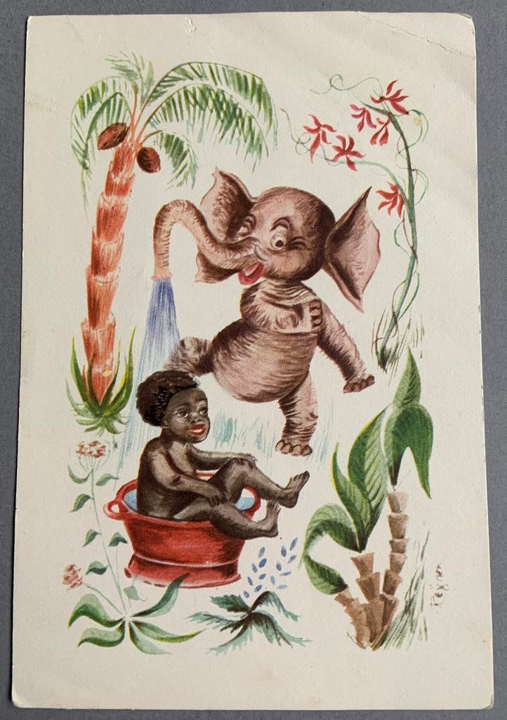 Olifant kind in badje leuke kaart, Ophalen of Verzenden