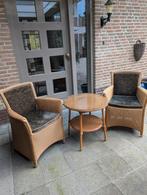Lloyd Loom Tuinset - 2 Stoelen & Tafel, Tuin en Terras, Tuinsets en Loungesets, Gebruikt, Bijzettafel, Rotan, Tuinset