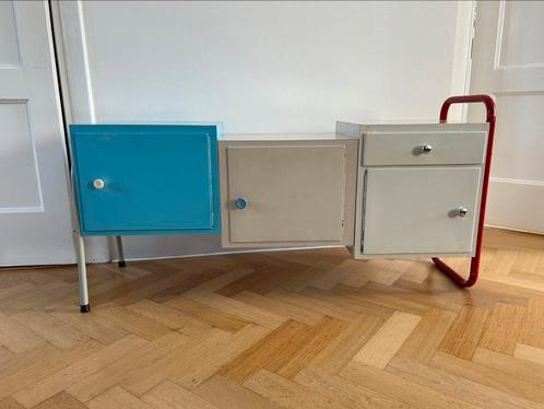 Dressoir gemaakt van 3 vintage nachtkastjes, Huis en Inrichting, Kasten | Dressoirs, Gebruikt, 100 tot 150 cm, 25 tot 50 cm, Met deur(en)