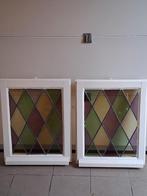 Oude glas in lood ramen, Antiek en Kunst, Ophalen
