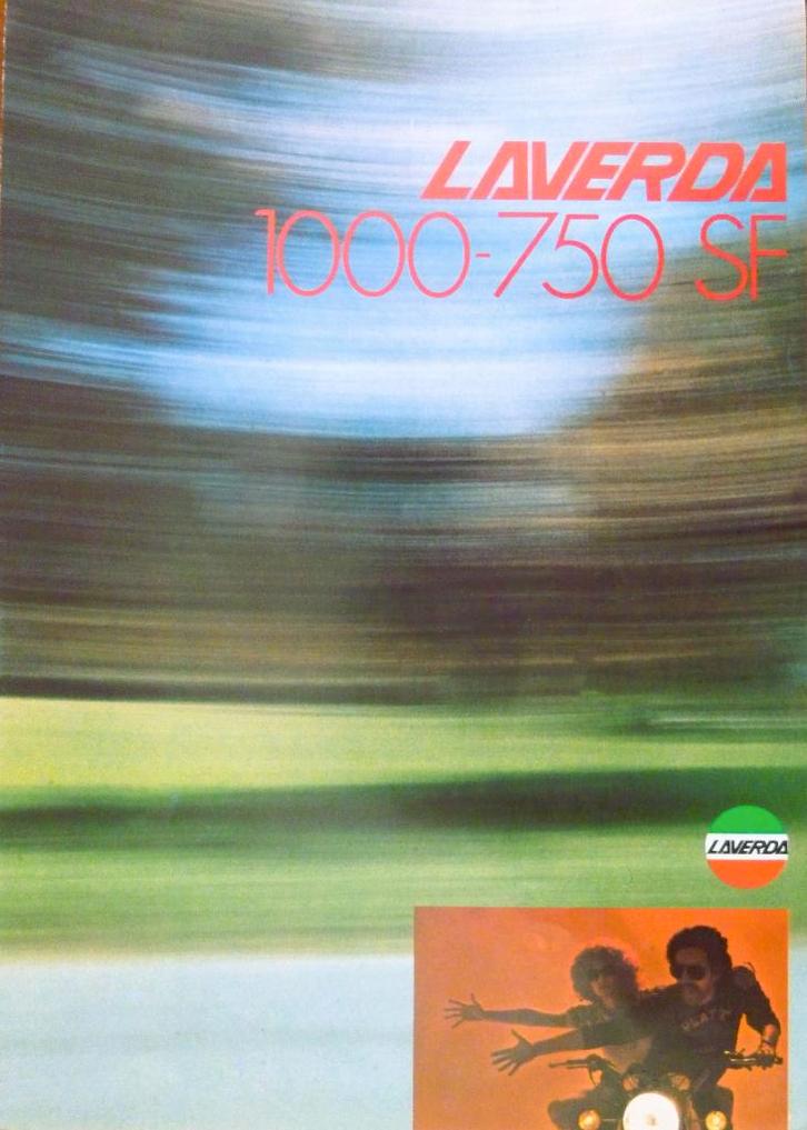 Folder LAVERDA 1000- 750SF 1975, Motoren, Handleidingen en Instructieboekjes, Overige merken, Ophalen of Verzenden