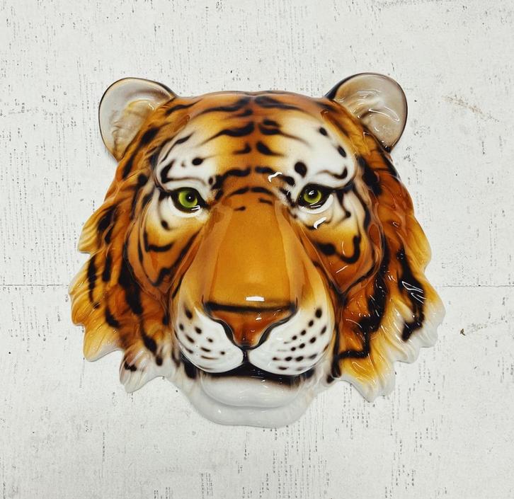 Wandmasker Tijger Keramiek, Verzamelen, Beelden en Beeldjes, Nieuw, Dier, Ophalen of Verzenden