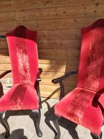 Twee Declemy klassieke armstoelen, Huis en Inrichting, Ophalen, Hout, Zo goed als nieuw, Rood