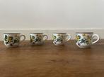 Vier kopjes met schotels - Villeroy & Boch Botanica, Gebruikt, Ophalen of Verzenden, Overige stijlen, Kop(pen) en/of Schotel(s)