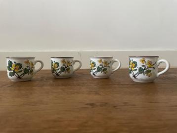 Vier kopjes met schotels - Villeroy & Boch Botanica beschikbaar voor biedingen