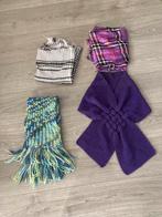 Diverse sjaals, gebreid en stof, paars groen blauw, Kleding | Dames, Ophalen of Verzenden, Sjaal