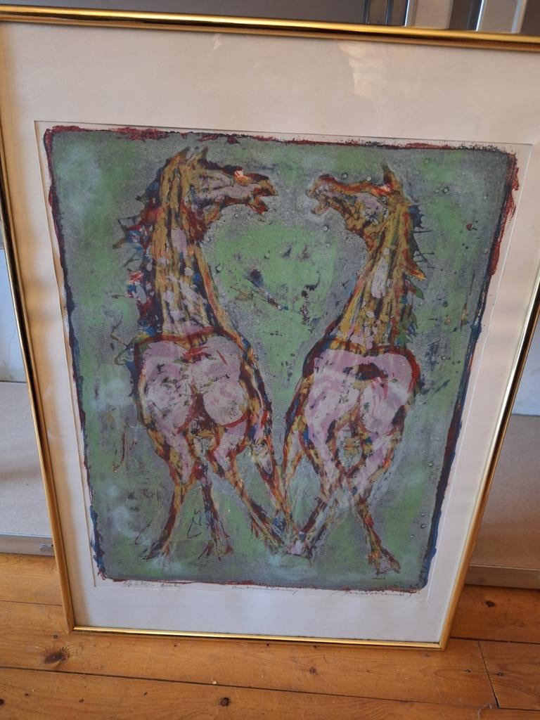 Kleurenlitho De Ontmoeting van Jan Bezemer, Antiek en Kunst, Ophalen