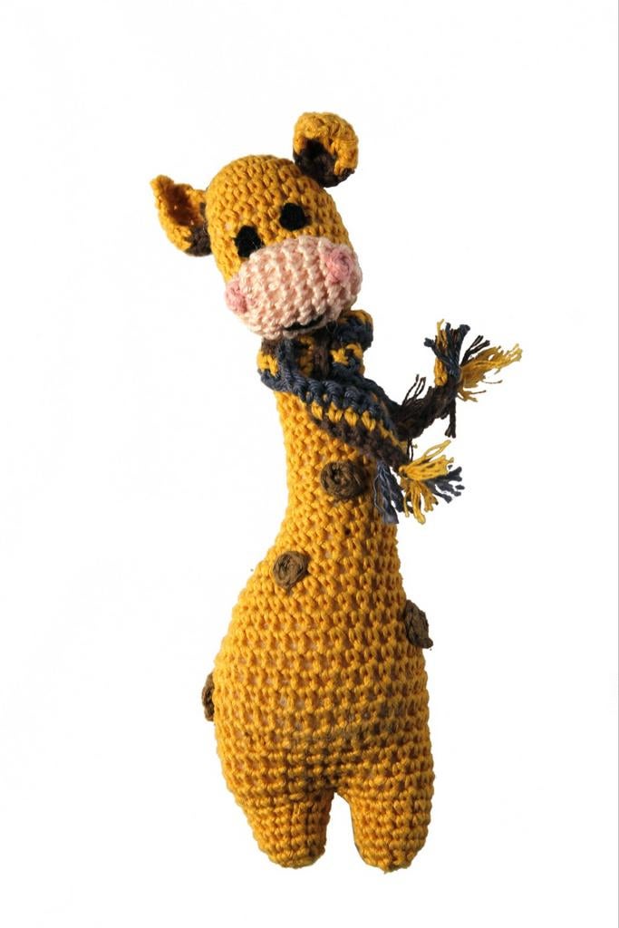 Giraf gehaakt rammelaar knuffel kraamkado, Ophalen of Verzenden, Nieuw, Overige typen
