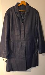 mooie knielange leren jas heel donker paars mt 44, Kleding | Dames, Jassen | Winter, Paars, Maat 42/44 (L), Ophalen of Verzenden