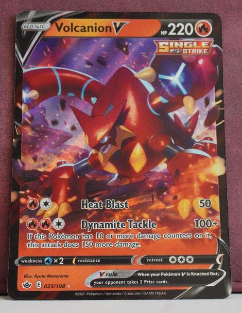 Volcanion V 025-198 Chilling Reign Pokémon Kaart, Hobby en Vrije tijd, Verzamelkaartspellen | Pokémon, Nieuw, Losse kaart, Verzenden
