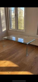 Glazen salontafel, Huis en Inrichting, Tafels | Salontafels, Ophalen, 100 tot 150 cm, 50 tot 100 cm, Minder dan 50 cm
