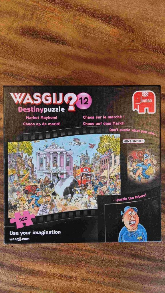 Wasgij Destiny 12 Market Mayhem! Puzzel - 950 stukjes, Hobby en Vrije tijd, Denksport en Puzzels, Gebruikt, Legpuzzel, 500 t/m 1500 stukjes