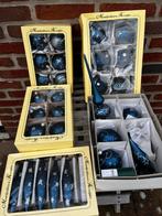 Mondgeblazen blauwe kerstballen/pegels én piek, Ophalen, Zo goed als nieuw