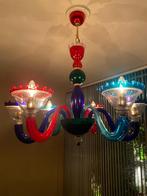 Italiaanse hanglamp van glas, Huis en Inrichting, Lampen | Kroonluchters, Ophalen of Verzenden, Zo goed als nieuw, Glas