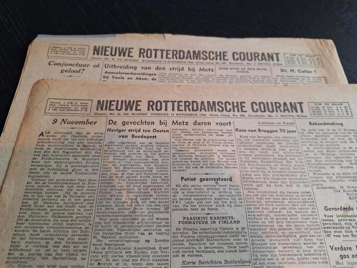 Originele kranten november 1944 - Metz, Verzamelen, Tijdschriften, Kranten en Knipsels, Krant, 1940 tot 1960, Ophalen of Verzenden