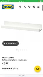IKEA Mosslanda Schilderijenplank Wit en Berken  55cm, Ophalen of Verzenden, Zo goed als nieuw