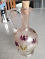 Antiek olie of azijn flesje hand geschilderd en handgemaakt, Antiek en Kunst, Ophalen of Verzenden