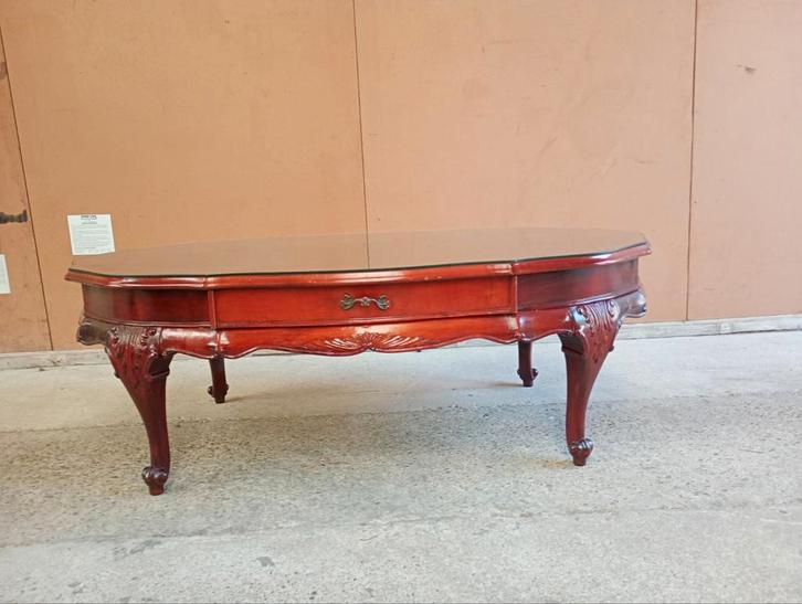 Vintage salontafel wortelnoten - chippendale stijl, Huis en Inrichting, Tafels | Salontafels, Gebruikt, 75 cm of meer, 50 tot 100 cm