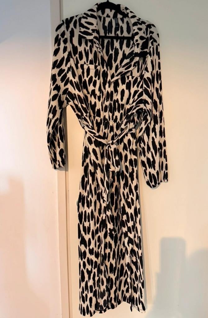 Damesjurk Maxi Panter Leopard Tijger jurk knoopjes 48/50, Kleding | Dames, Zwart, Maat 46/48 (XL) of groter, Zo goed als nieuw