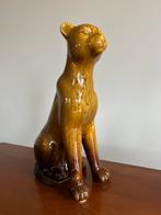 Stenen beeld kat bruin/geel, Ophalen of Verzenden, Zo goed als nieuw, Dier