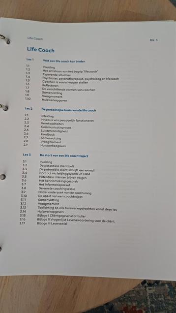 Complete opleiding LIFECOACH, 16 modules (1 ringband) beschikbaar voor biedingen