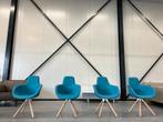 4 Showmodel Molinari Ginger stoelen blauw leer Design stoel, Blauw, Vier, Leer, Ophalen of Verzenden