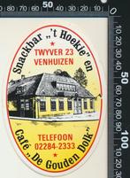 Sticker: Snackbar Het Hoekie - Cafe De Gouden Dolk - Venhuiz, Verzamelen, Ophalen of Verzenden