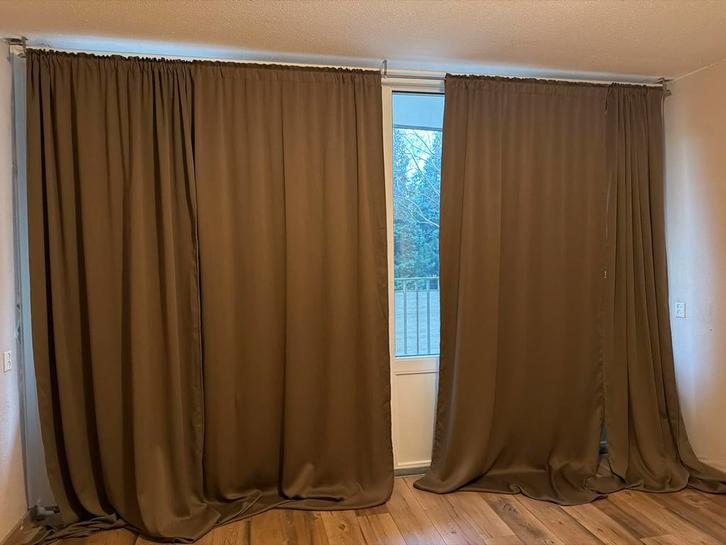 IKEA Gordijnen Bruin - 4 stuks, 140cm breed, Huis en Inrichting, Stoffering | Gordijnen en Lamellen, Zo goed als nieuw, 200 cm of meer