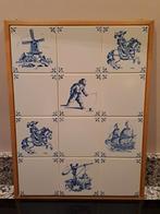 Delfts Blauw Tegeltableau in Houten Frame, Antiek en Kunst, Ophalen of Verzenden