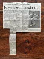 Voetbal krantenartikel Ajax Feyenoord april 1977, Verzamelen, Ophalen of Verzenden, Knipsel(s)