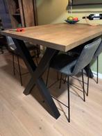 Te koop zgan Bartafel + 6 krukken, Huis en Inrichting, Tafels | Eettafels, Ophalen, 100 tot 150 cm, 50 tot 100 cm, Zo goed als nieuw