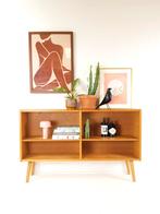 Vintage hundevad wandkast eiken fineer | boekenkast | kast, Ophalen of Verzenden, Huis en Inrichting