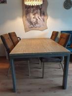 Eettafel uitschuifbaar B100 L160-220, Ophalen, Gebruikt, 100 tot 150 cm, Vijf personen of meer